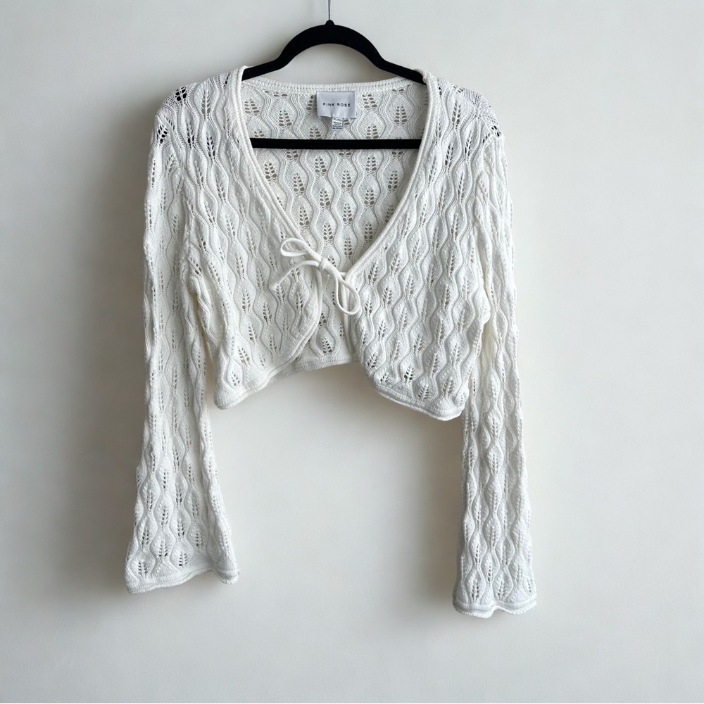 Pink Rose Ivory Knit Sweater
